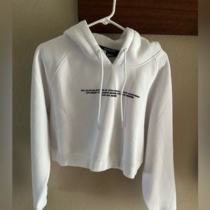 Alphabets cropped hoodie size large New without tags